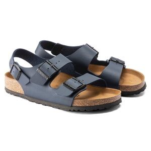 Birkenstock Milano Blue Leather Sandals - Size 38, 7-7.5